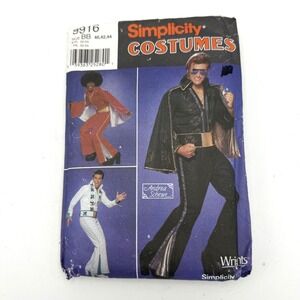 Vtg‎ Simplicity 9916 Costume Pattern Mens BB 40-44 Elvis Jumpsuit Cape Uncut